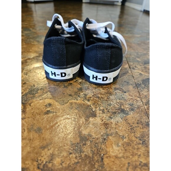 HARLEY DAVIDSON - Boys Canvas Black-white Shoe Size 5 (Converse Style) - Picture 4 of 10